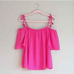 NWT J. Crew Off the Shoulder Pink Top
